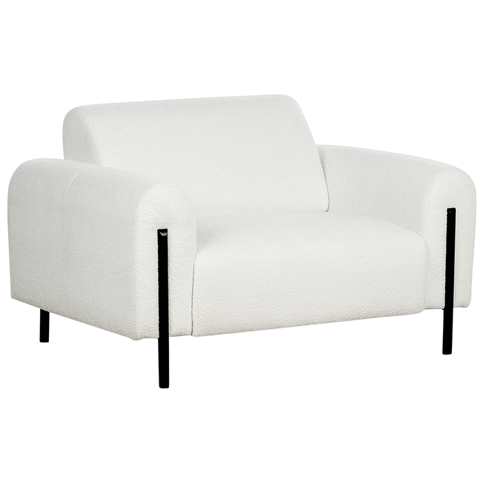 Beliani - ASKIM - Fauteuil - Wit - Bouclé