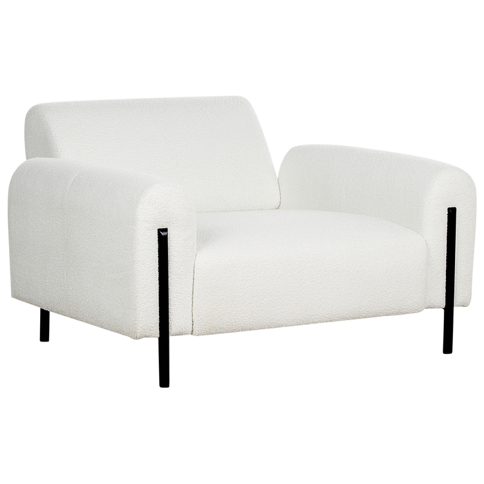 Beliani - ASKIM - Fauteuil - Wit - Bouclé