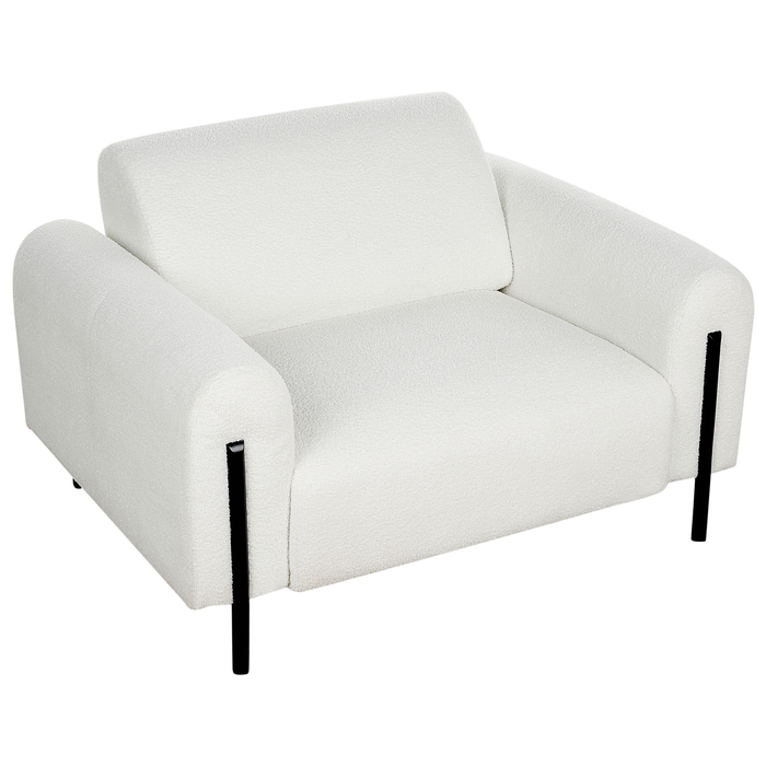 Beliani - ASKIM - Fauteuil - Wit - Bouclé