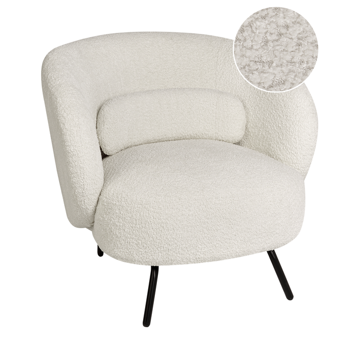 Beliani - MAKELA - Fauteuil - Gebroken wit - Bouclé