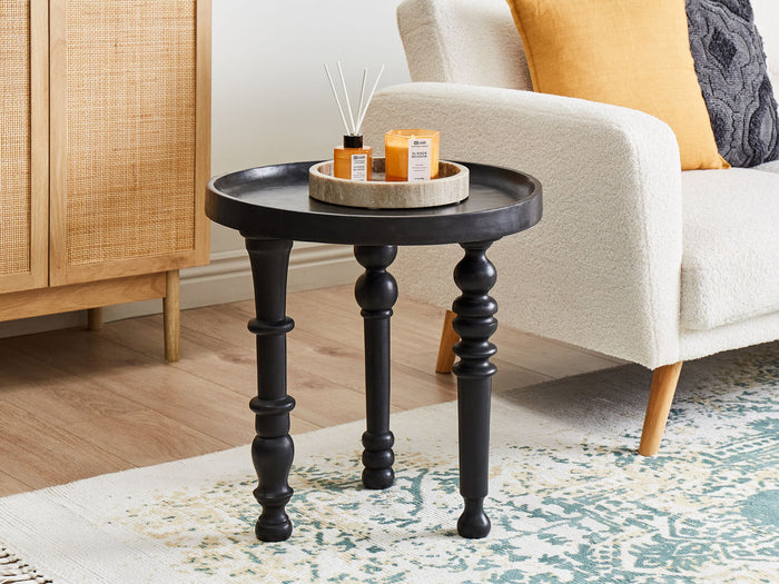 Beliani - LEETON - Bijzettafel - Zwart - 52 x 52 cm - Mangohout