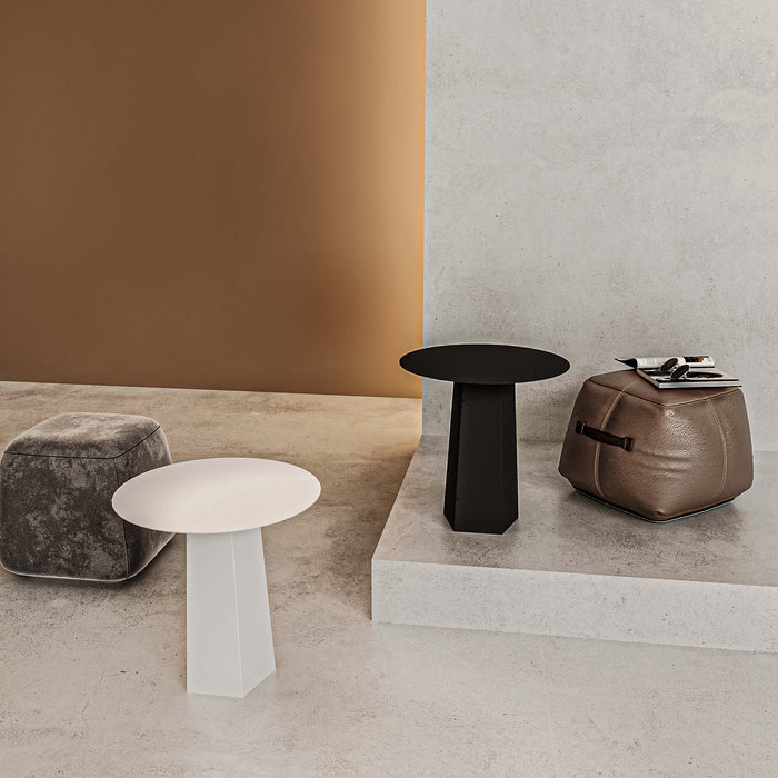 Gorillz Charm Ronde Bijzettafel - 50x50 cm - Metaal Tafeltje -Zwart