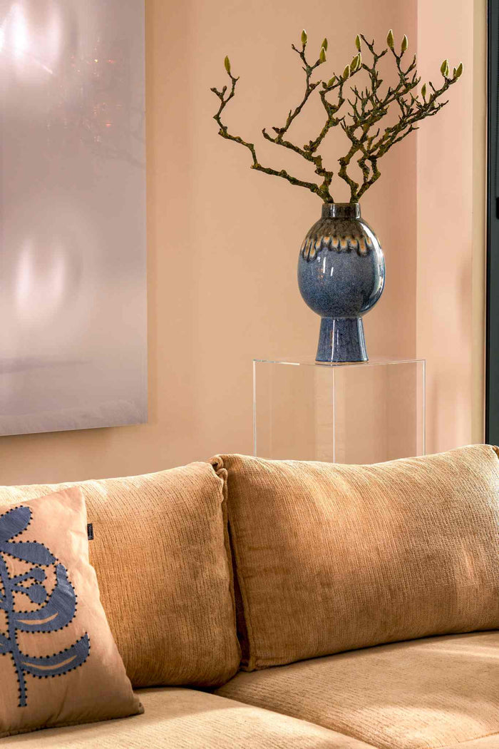 Mica Decorations Helma Vaas - H38 x Ø21,5 cm - Blauw