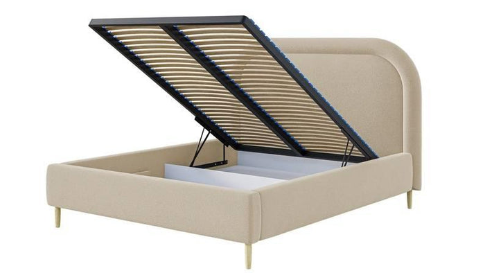 NADUVI Collection Bedframe Lorena chenille 180 x 200 cm