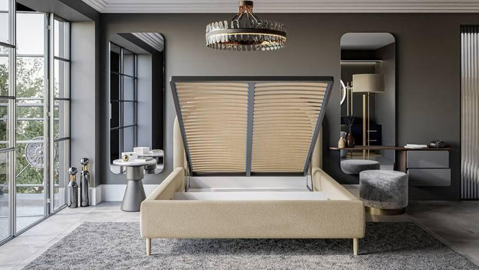 NADUVI Collection Bedframe Lorena chenille 180 x 200 cm