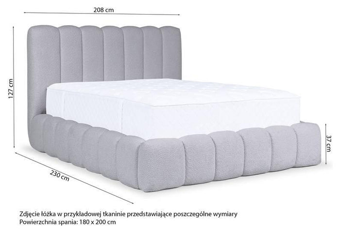 NADUVI Collection Bedframe Chusso bouclé met opbergvak 180 x 200 cm