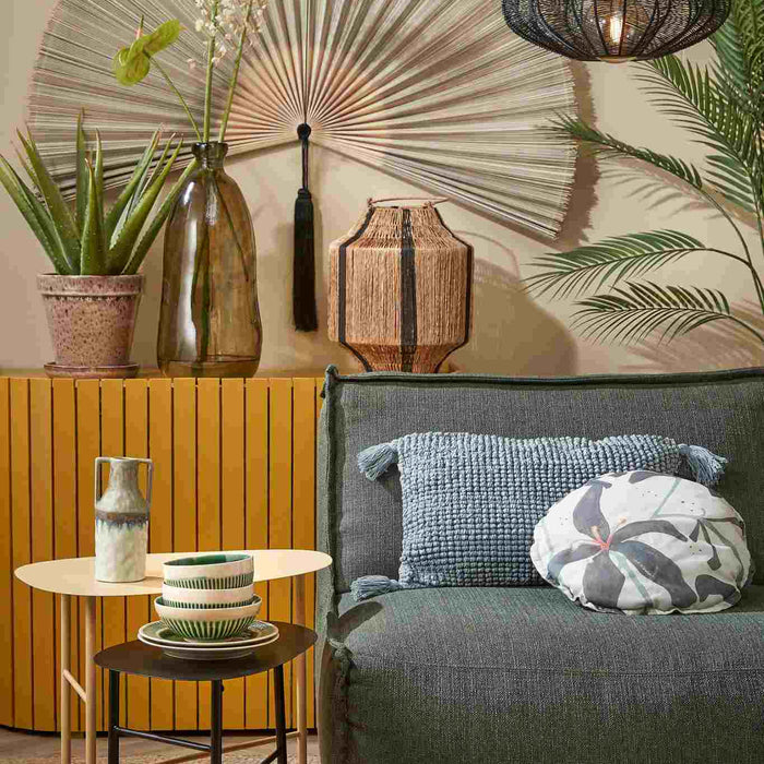 Mica Decorations Kanti Hanglamp - H20 x Ø41 cm - Metaal - Zwart