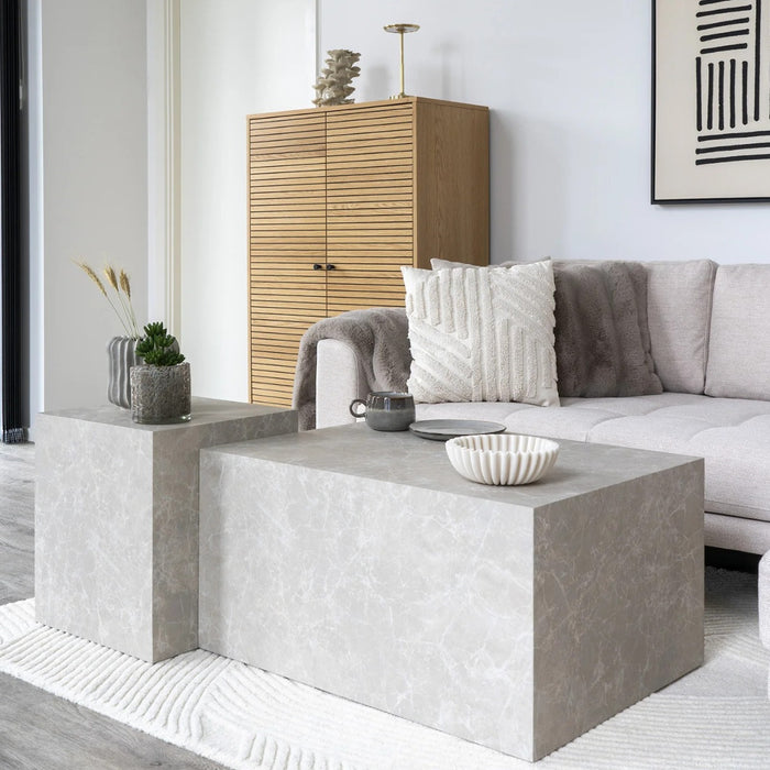 House Nordic - Salontafel Marmerlook - 80x60x40cm