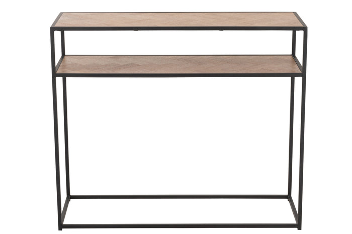 J-Line console Zigzag - hout|metaal - naturel|zwart