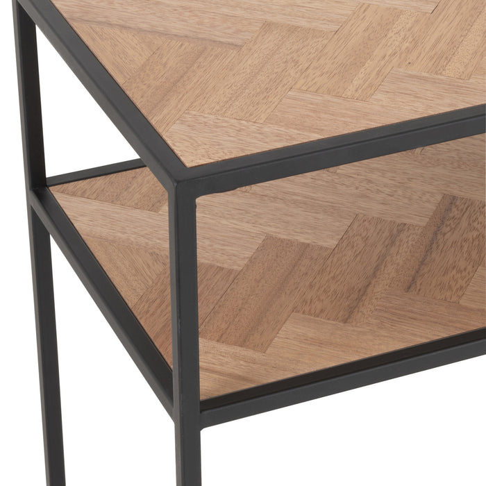 J-Line console Zigzag - hout|metaal - naturel|zwart