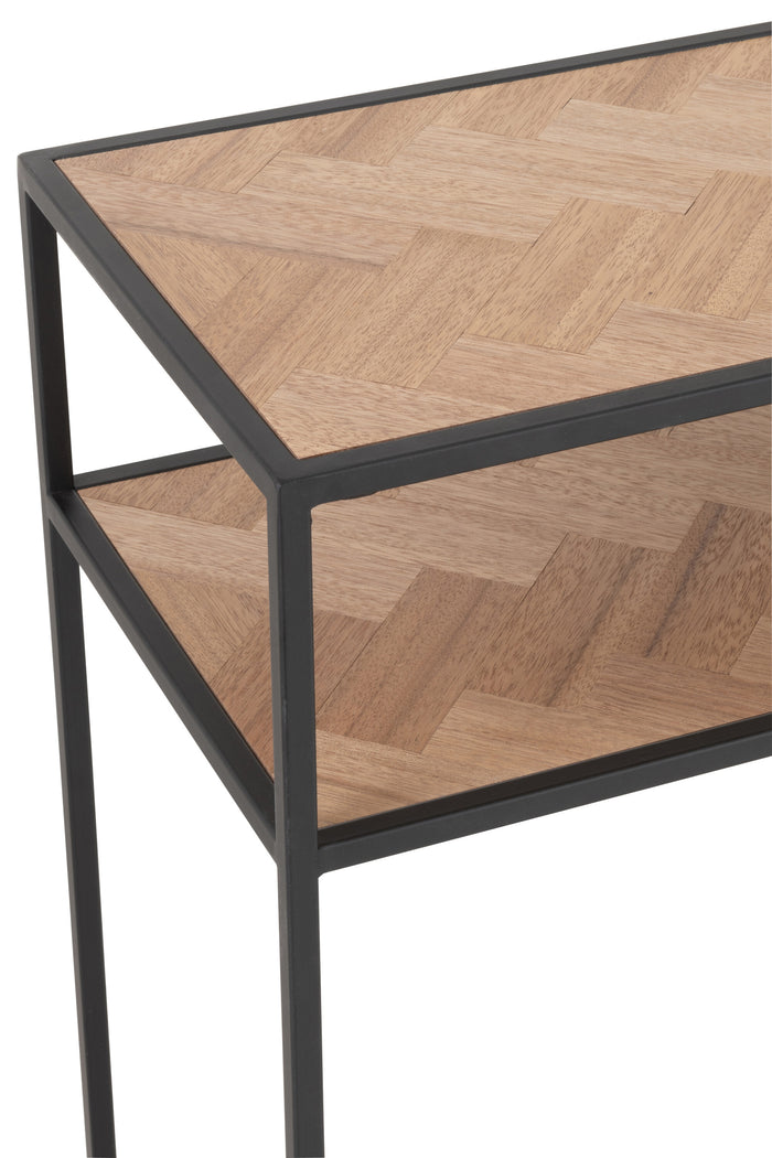 J-Line console Zigzag - hout|metaal - naturel|zwart