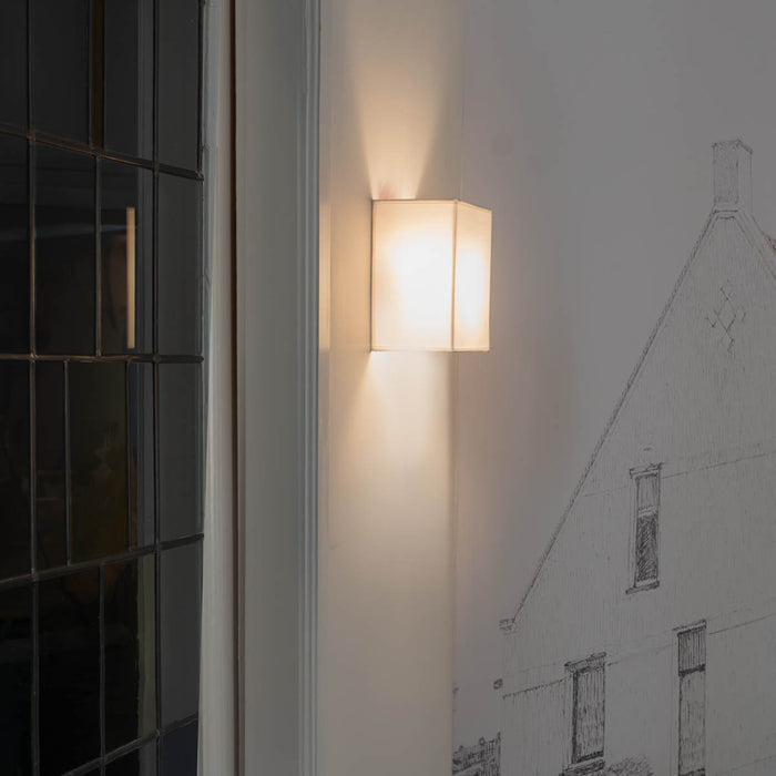 QAZQA Landelijke wandlamp wit met stoffen kap - Vete