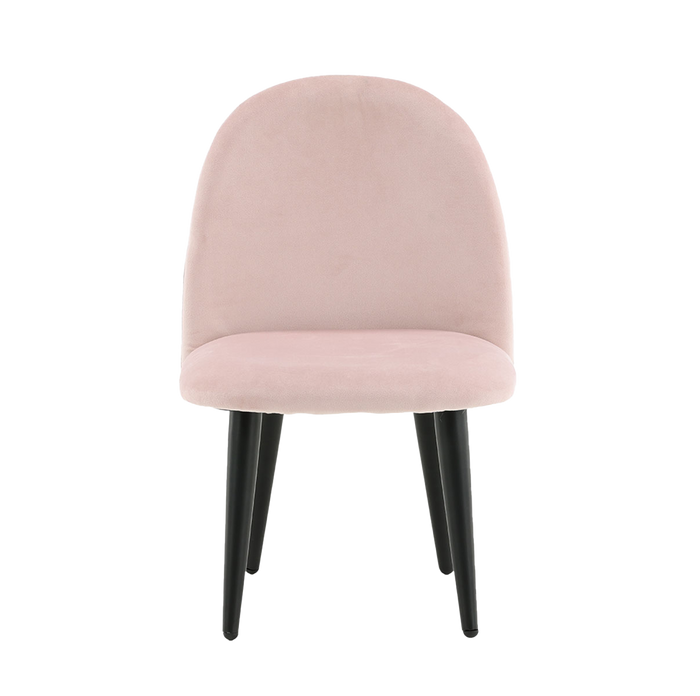 Nest living Britta velvet kinderstoel roze - met zwarte poten