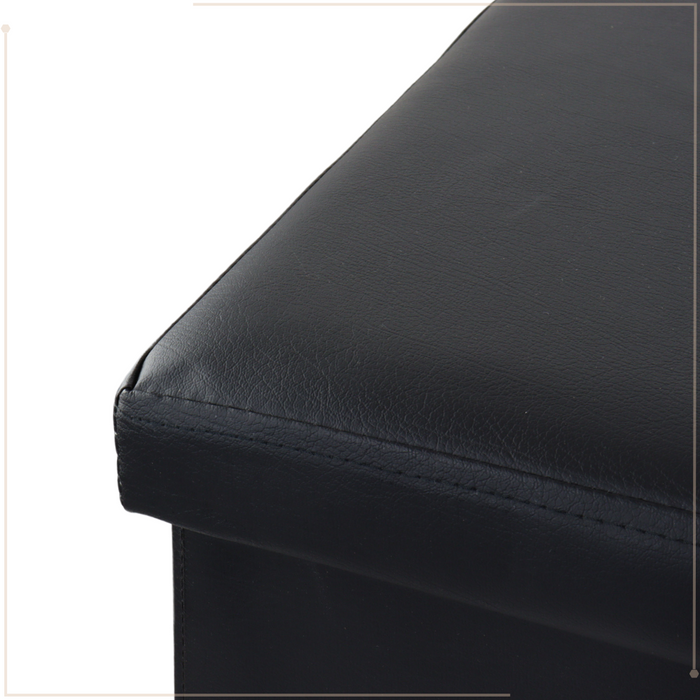 MISOU Poef Opbergbank Opvouwbaar met Opbergruimte Opbergbox Zwart 7...