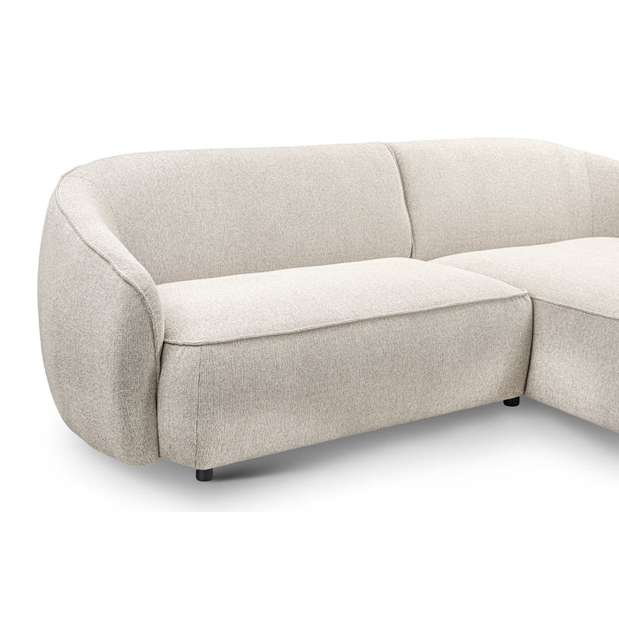 by fonQ Chubby Hoekbank met Chaise Longue Rechts - Naturel Melange