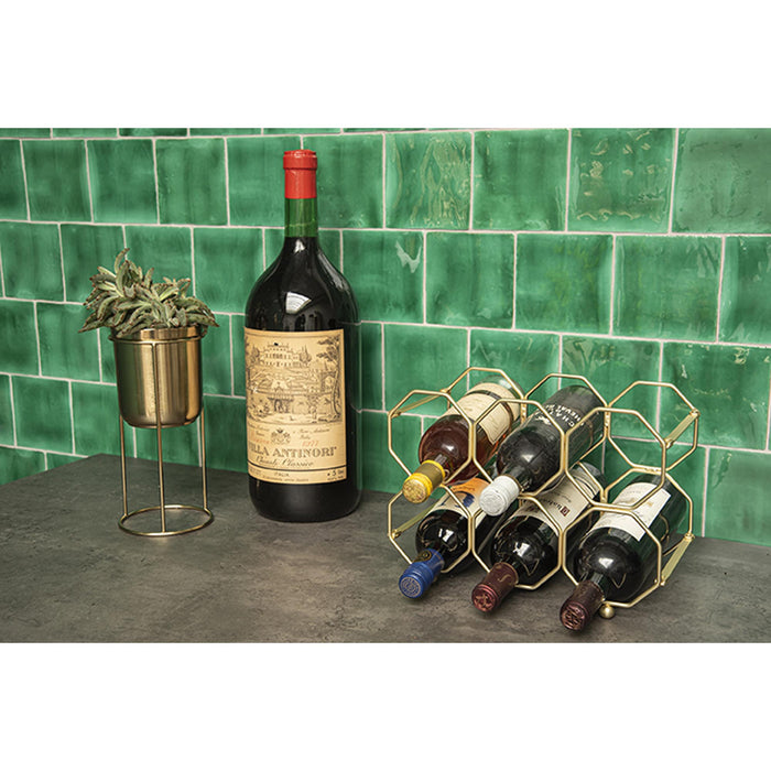 Present Time Wijnrek Honeycomb - IJzer Goud, opvouwbaar - 31x16,5x22cm