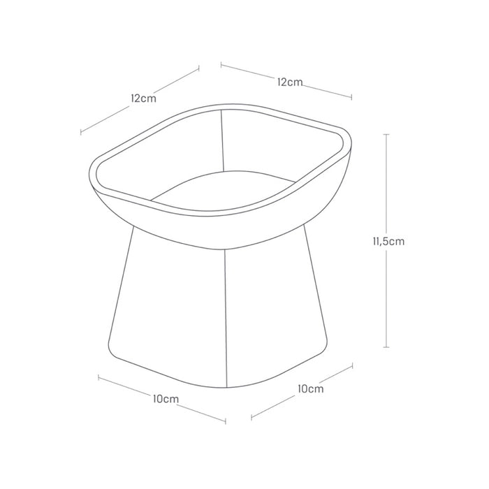 Yamazaki Voerbak Kat | Hond - Schuin - Keramisch - Tower - Wit