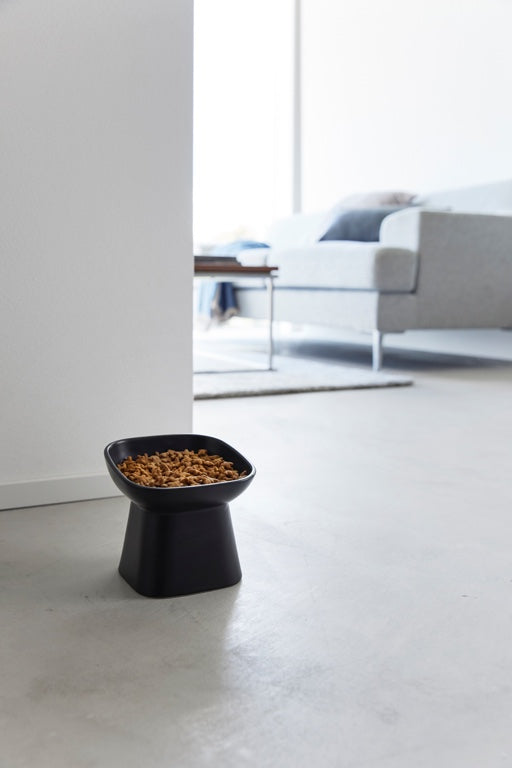 Yamazaki Voerbak Kat | Hond - Schuin - Keramisch - Tower - Zwart