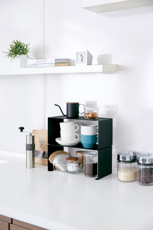 Yamazaki Smal Stapelbaar Keukenrekje - Tower - Zwart