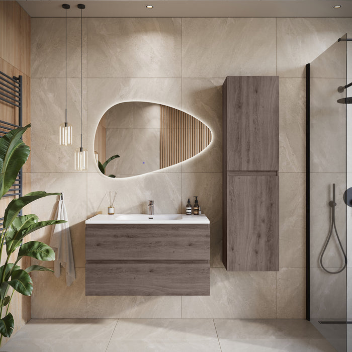 Badplaats Badkamermeubel Set Angela 100cm - Bruin Eiken