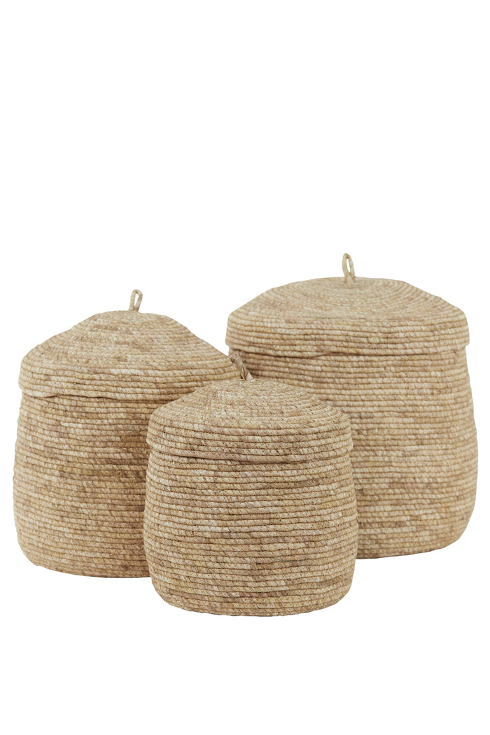 Light&living Mand S|3 met deksel max Ø36x42 cm MANGALA perzik