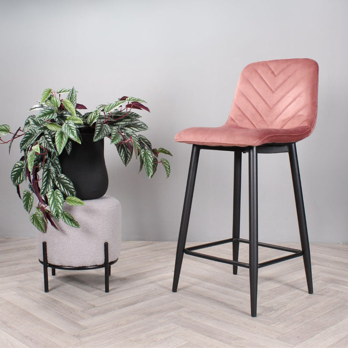 DS4U Gaby barkruk velvet 65 cm 2.0 - roze