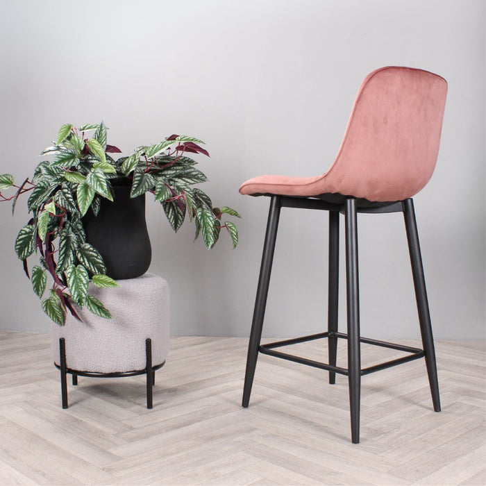 DS4U Gaby barkruk velvet 65 cm 2.0 - roze