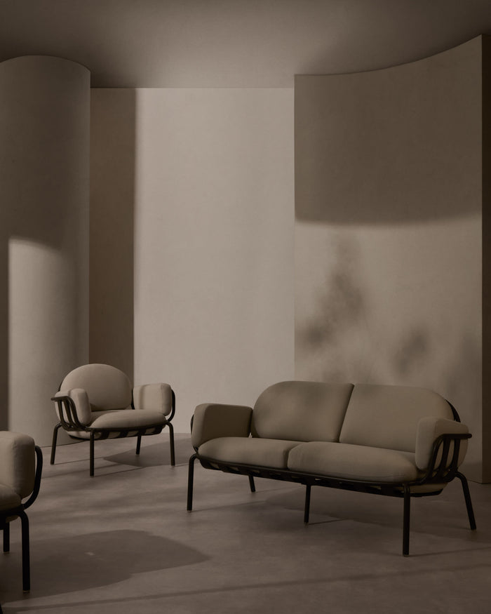 Kave Home - Joncols 3-zitsbank voor buiten in aluminium met groen