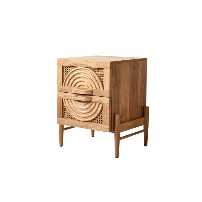 Tikamoon - Sina - Nachtkastje van massief mangohout en rotan