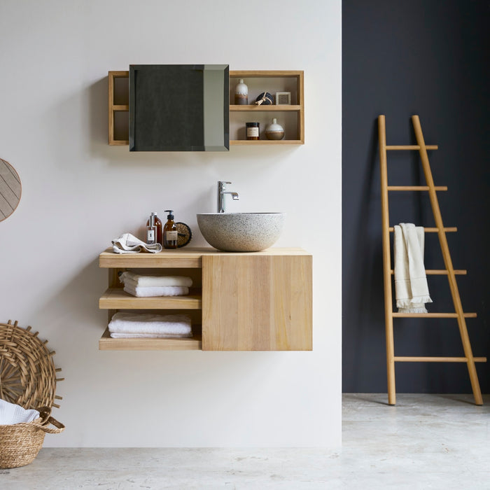 Tikamoon - Typo - Massief teakhouten badmeubel 90 cm