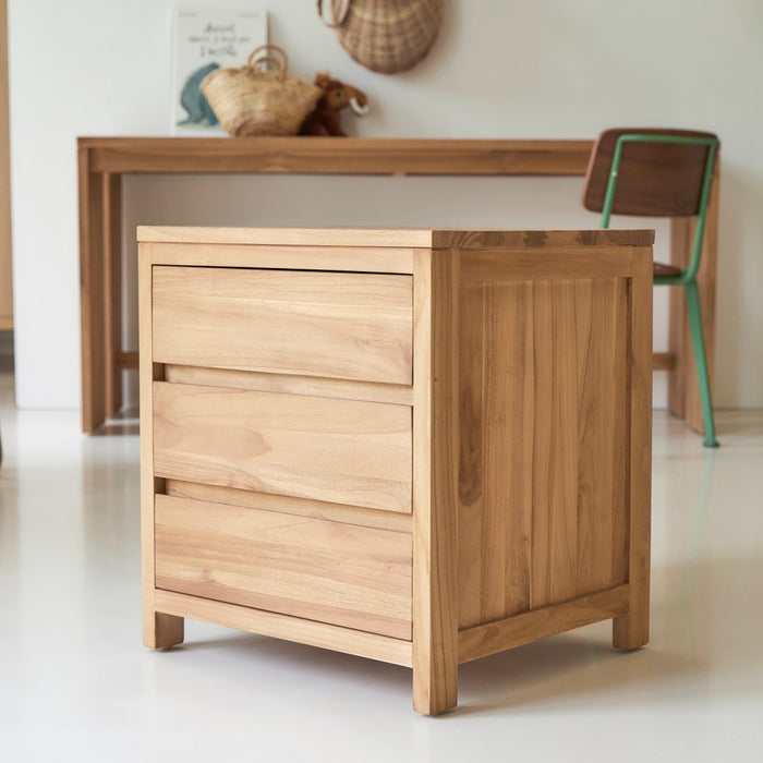 Tikamoon - Eden - Kinderbureau van massief teak met opbergkastje