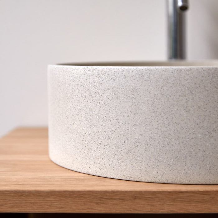 Tikamoon - Gina - Ronde wastafel in crème terrazzo