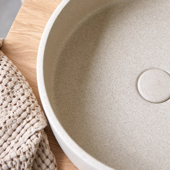 Tikamoon - Gina - Ronde wastafel in crème terrazzo