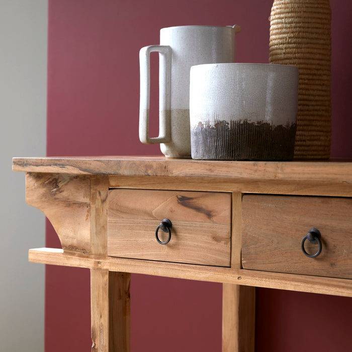 Tikamoon - Junie - Bijzettafel van massief gerecycled teakhout