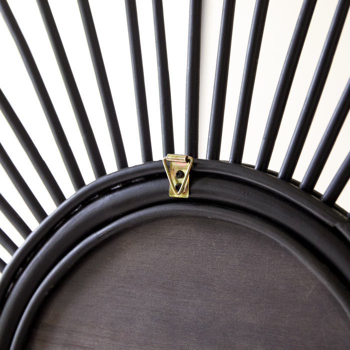 Tikamoon - Isidore - Zwarte rotan spiegel 80 cm