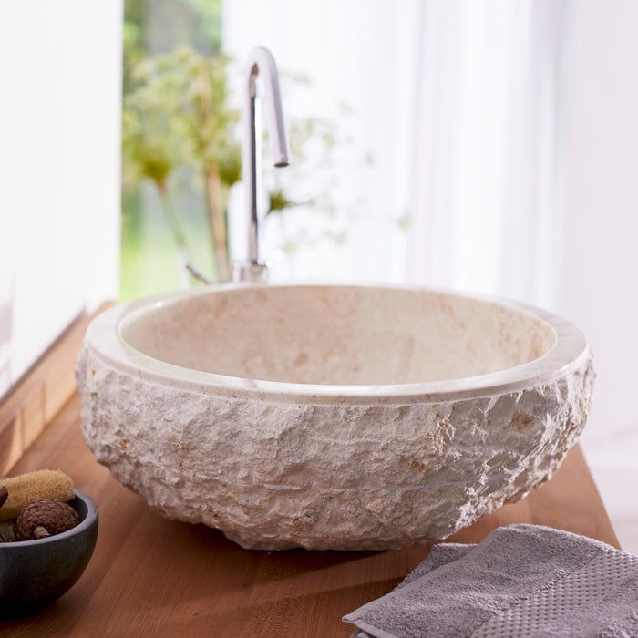 Tikamoon - Scrula - Marmeren wastafel cream