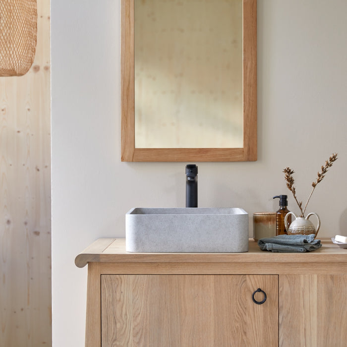 Tikamoon - Thaïs - Vierkante wastafel grijs beton