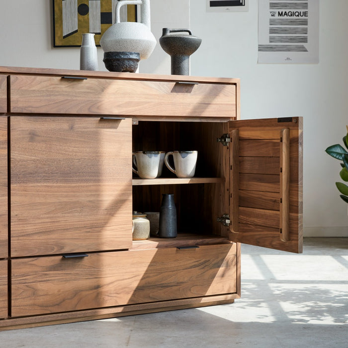 Tikamoon - Senson - Massief notenhouten dressoir 200 cm