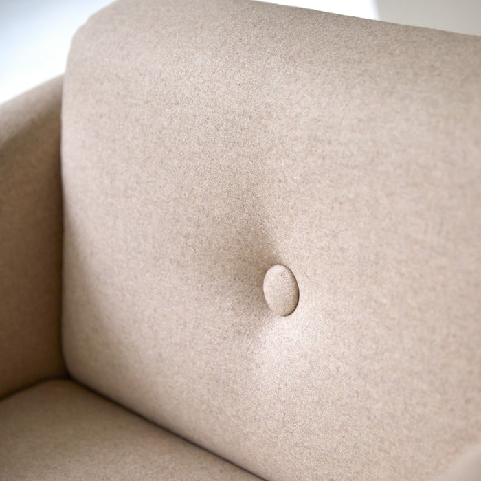 Tikamoon - Bjorn - Fauteuil in massief eiken en ecru stof