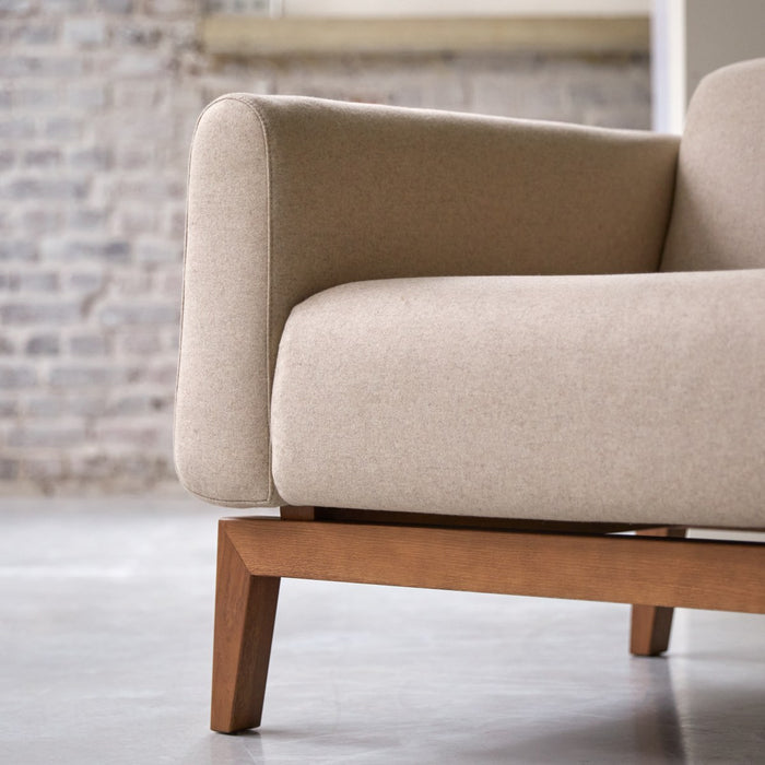 Tikamoon - Bjorn - Fauteuil in massief eiken en ecru stof