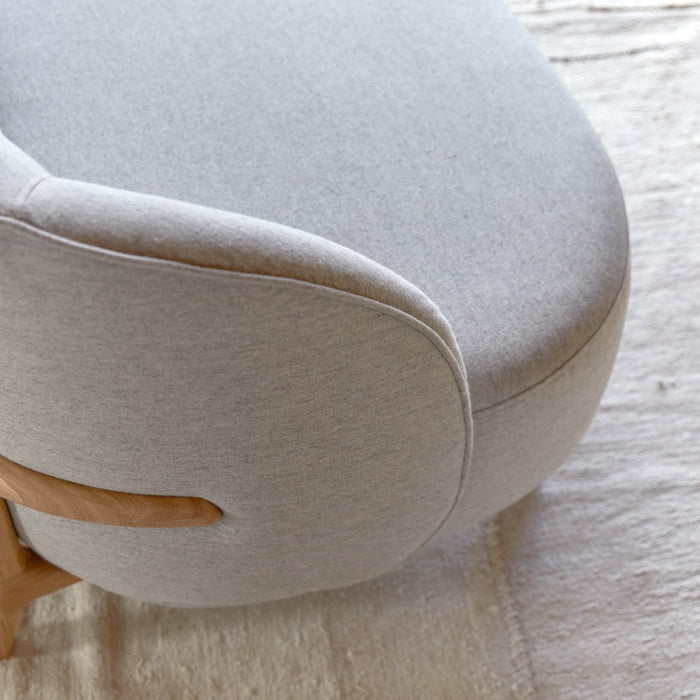 Tikamoon - Hoya - Tweezitsbank van massief eiken en grijze stof