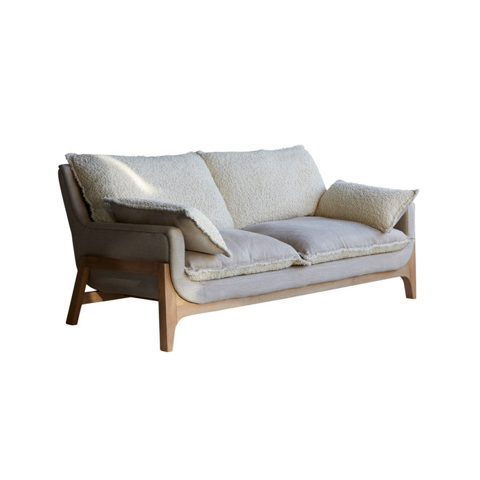 Tikamoon - Woodnest - Tweezitsbank van massief eiken en linnen stof