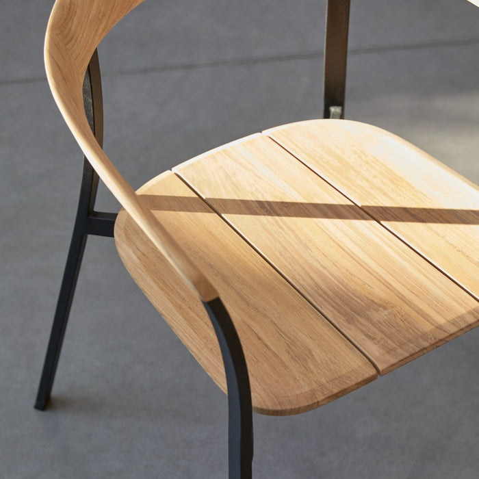 Tikamoon - Arco - Tuinstoel in massief teak en aluminium