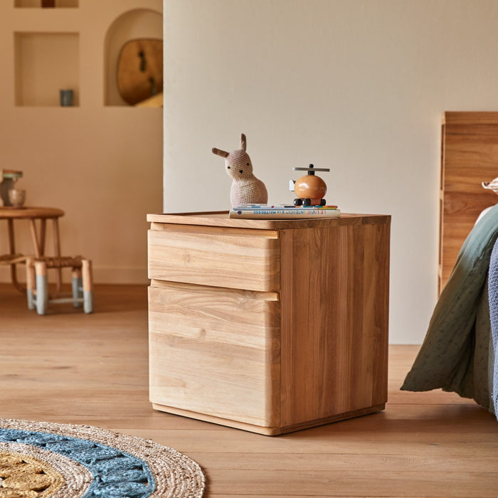 Tikamoon - Nino - Nachtkastje voor kinderen van massief teakhout
