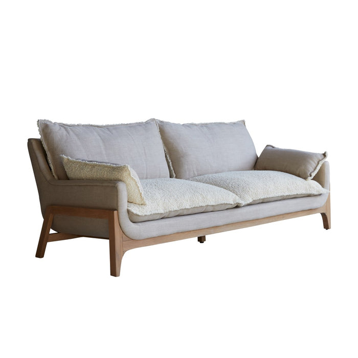 Tikamoon - Woodnest - Driezitsbank van massief eiken en linnen