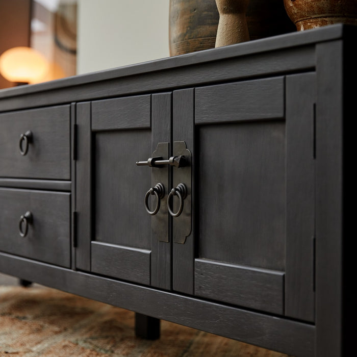 Tikamoon - Thaki Black - Massief grenen tv-meubel 170 cm