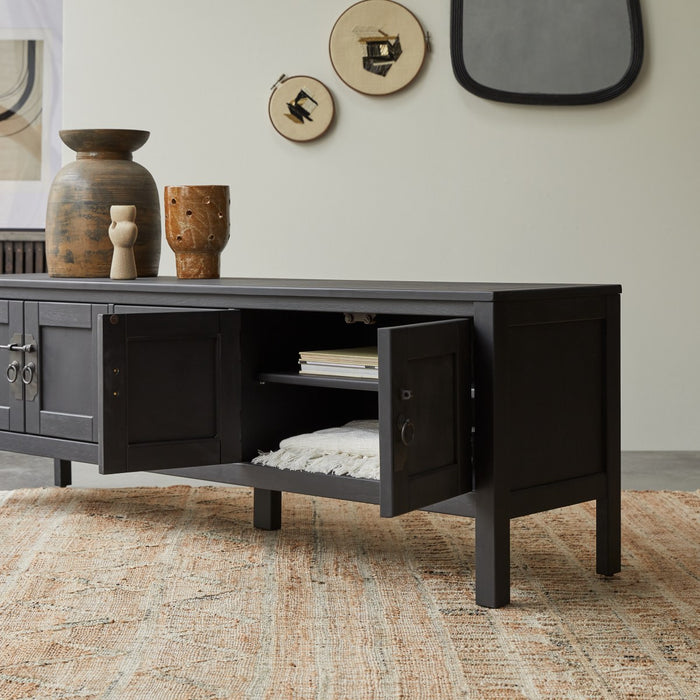 Tikamoon - Thaki Black - Massief grenen tv-meubel 170 cm