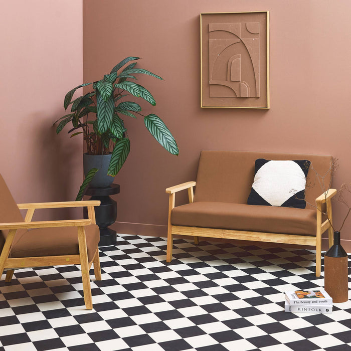 sweeek - Bank 2-zits + fauteuil, corduroy, houten poten.