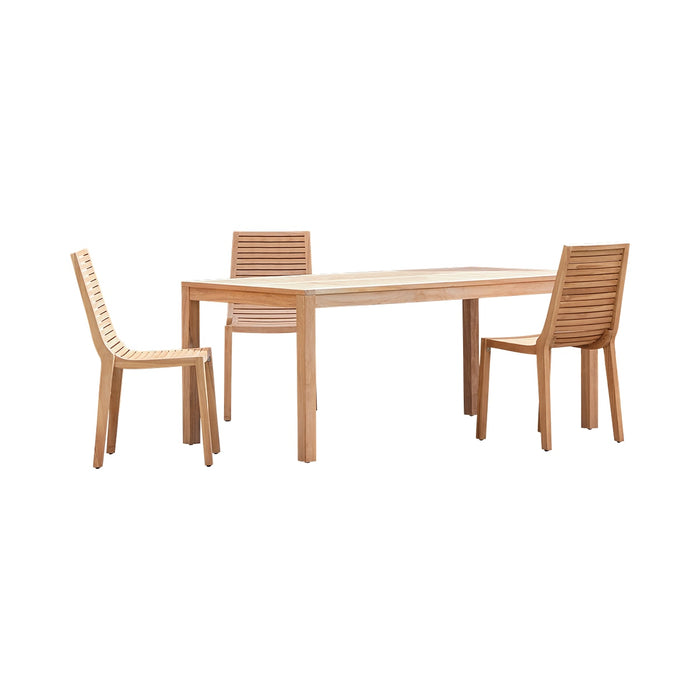 Tikamoon - Teo - Massief teakhouten tuinset met 4 stoelen