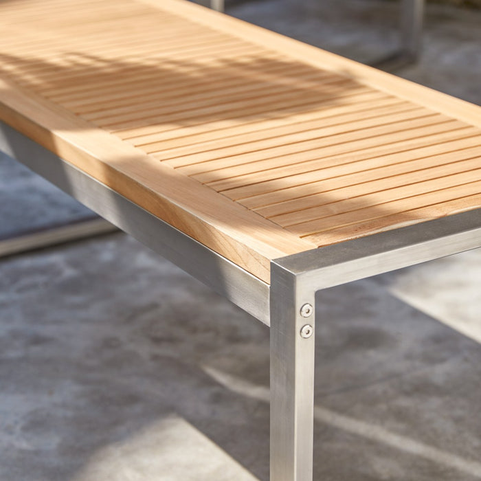 Tikamoon - Arno - Bank van massief teakhout en roestvrij staal